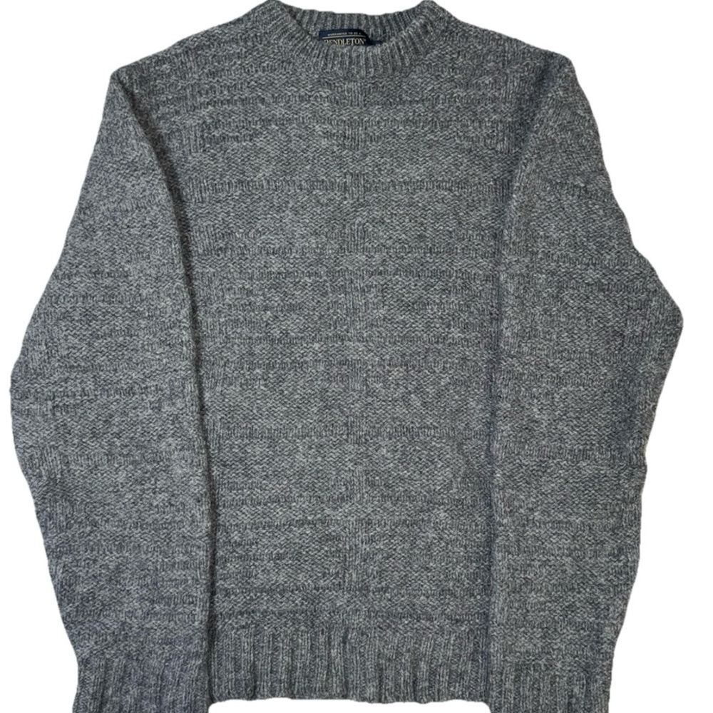 Pendleton Mens Medium Gray Lambswool Crewneck Swe… - image 1